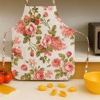 Floral apron in kitchen scene