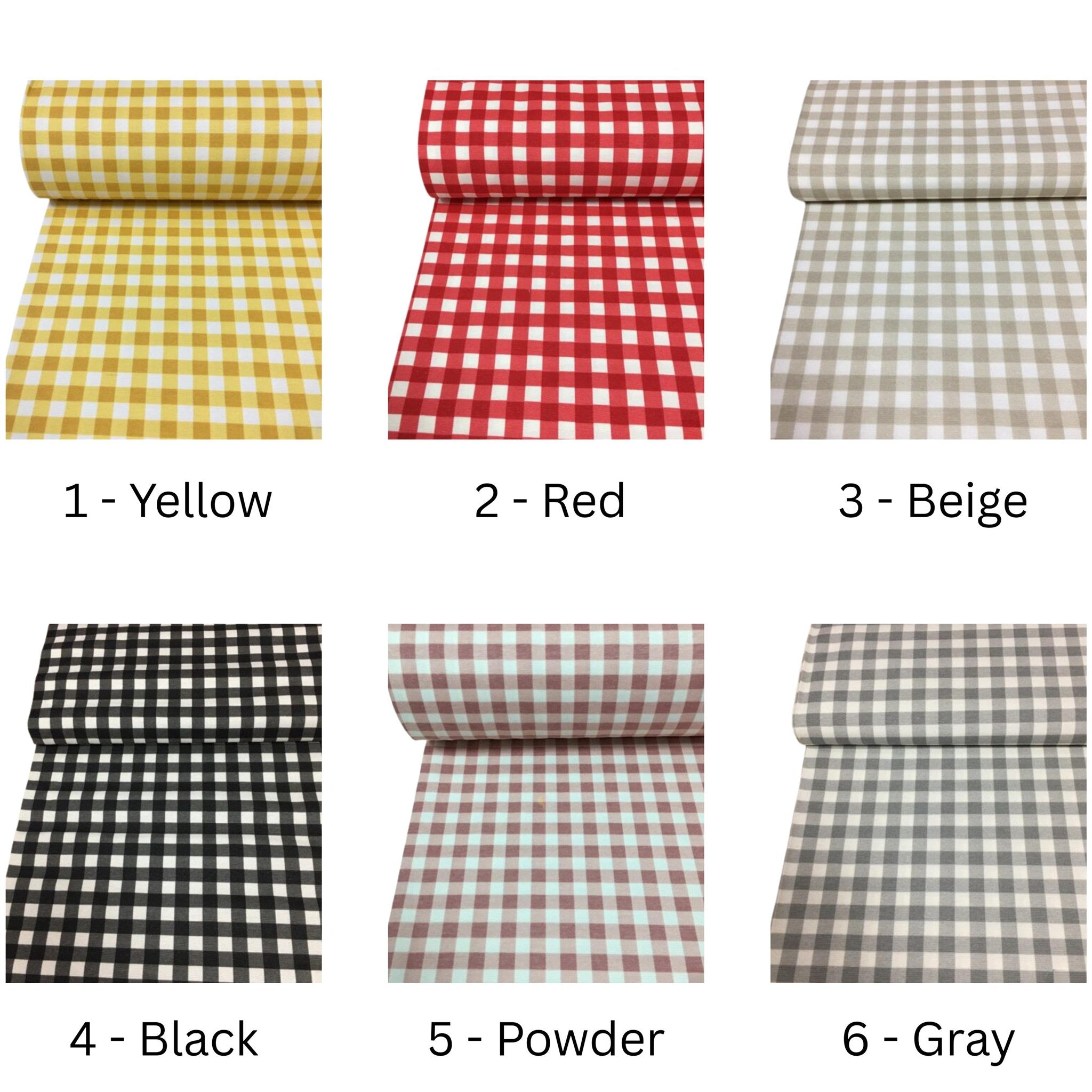 Gingham color chart colors 1-9