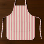 Pink striped apron flat lay