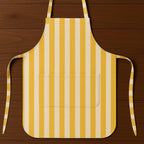 Yellow striped apron flat lay