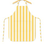 Yellow striped apron on hanger