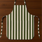 Green striped apron flat lay
