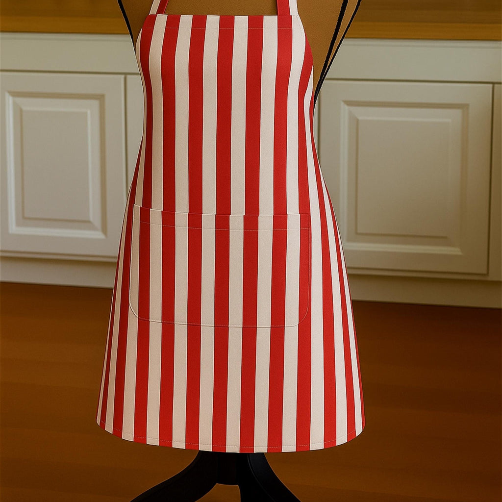Red striped apron on mannequin