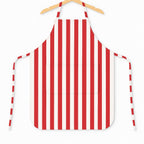 Red striped apron on hanger