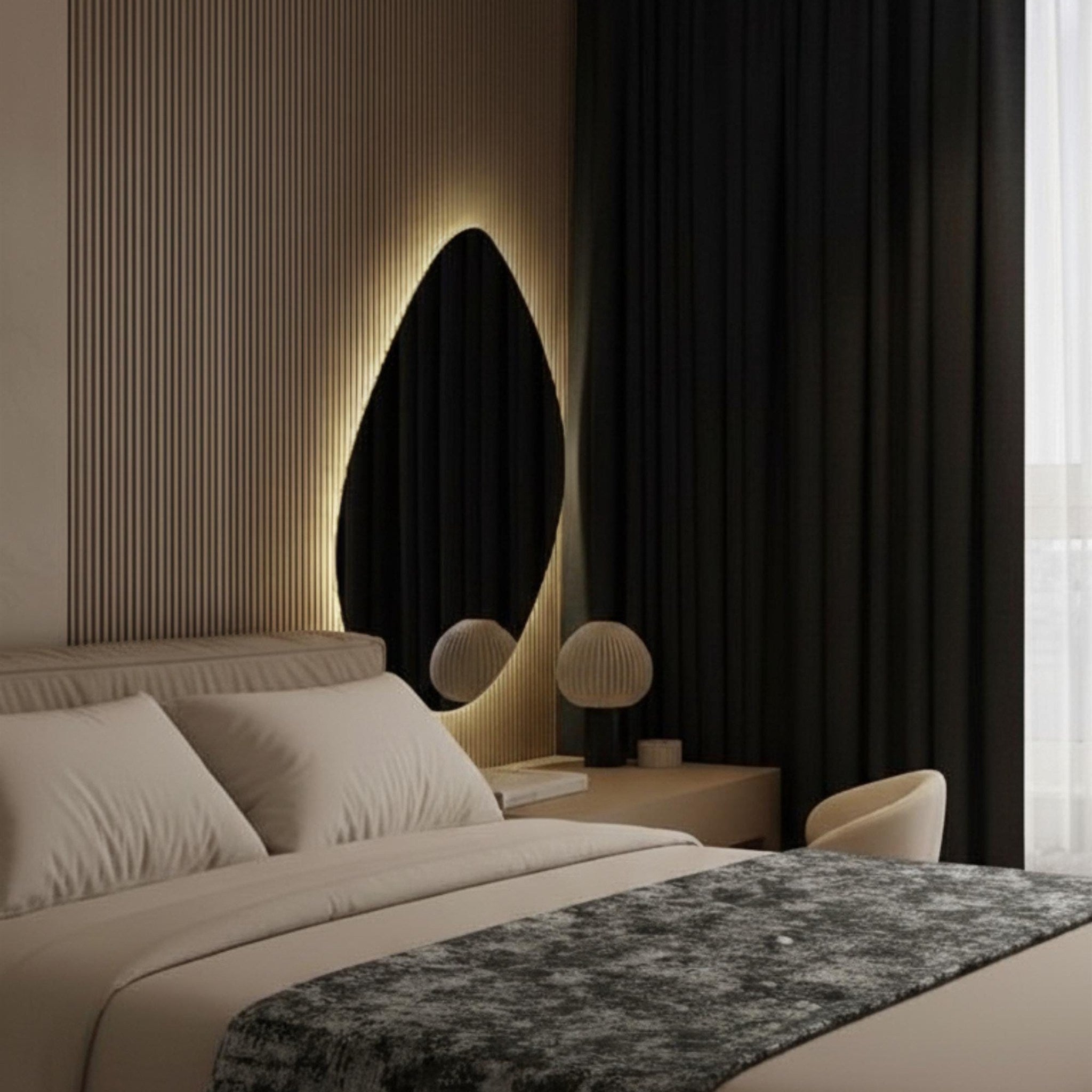 Bedspread with mirror styling