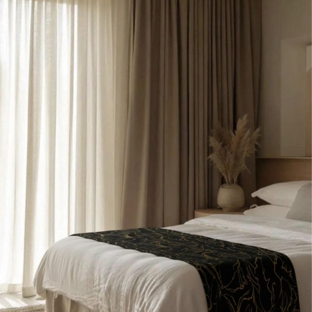Bedspread by the window