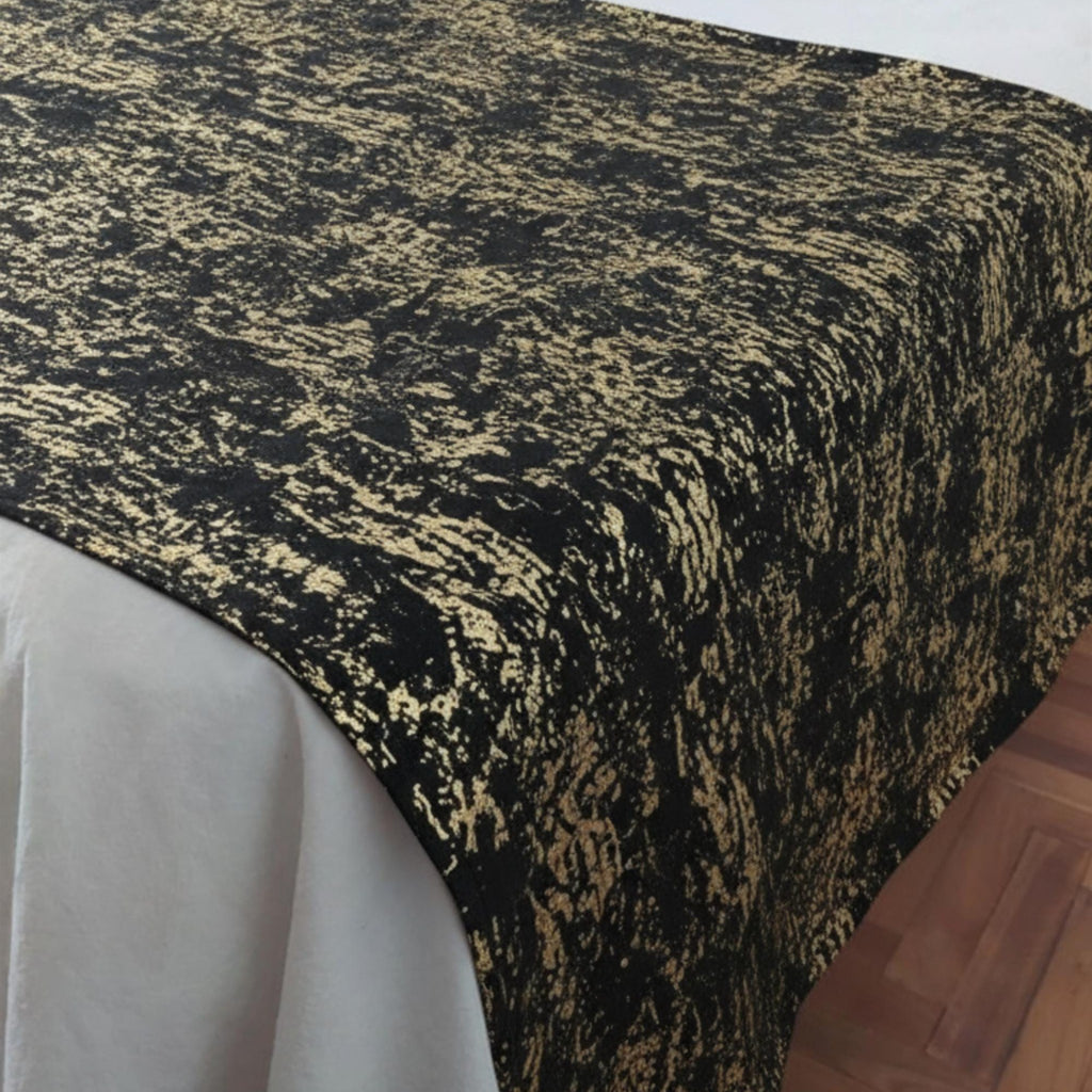 Velvet bed runner detail on bed