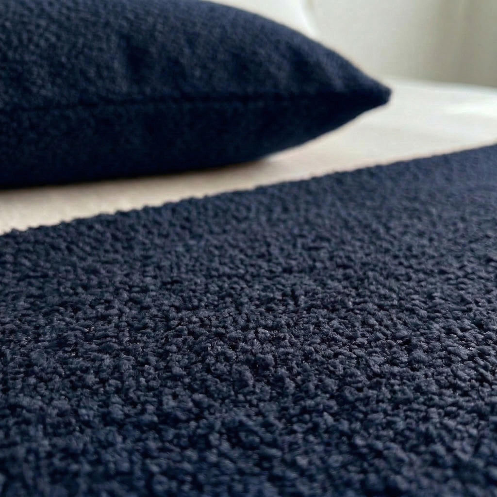 Navy woven texture close-up
