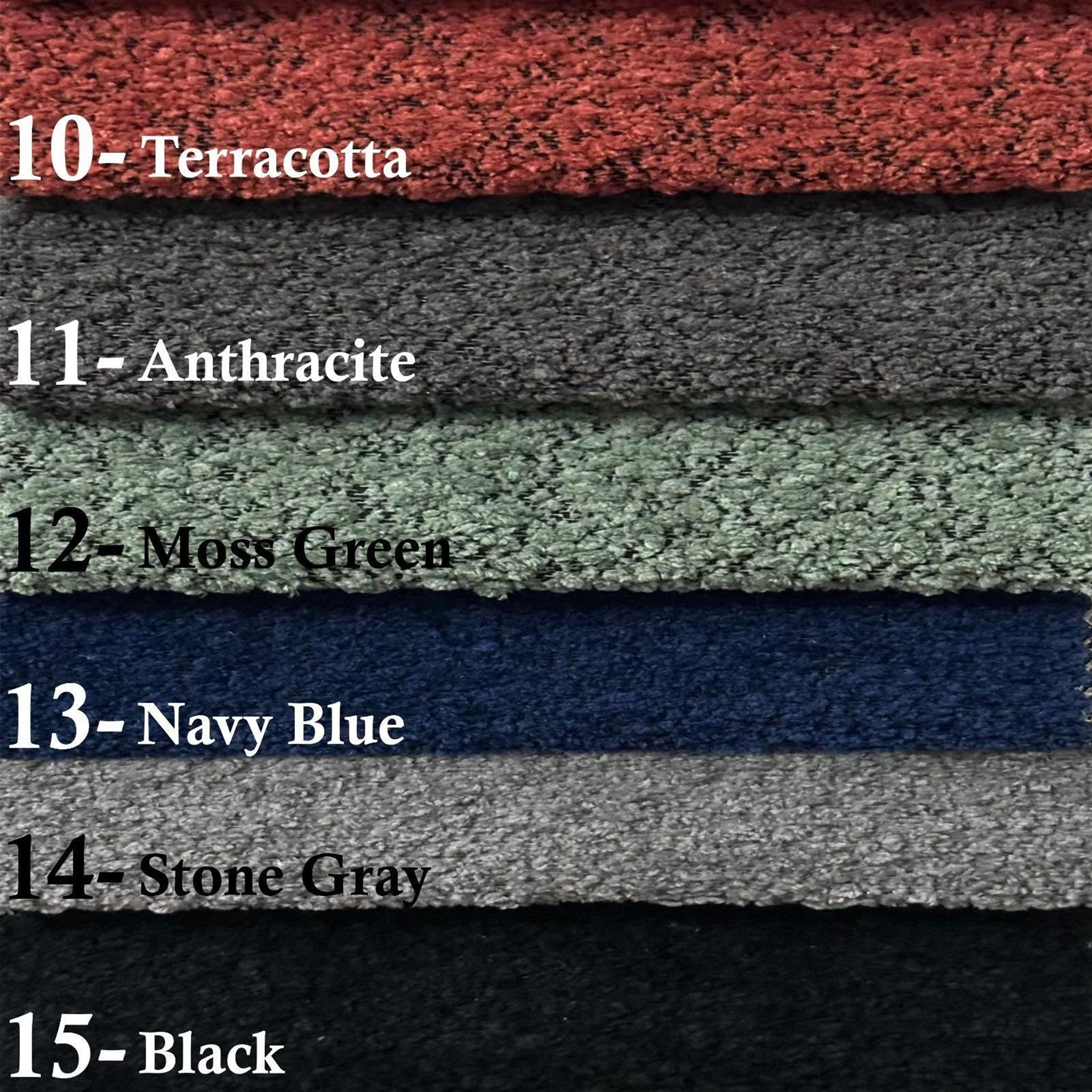 Woven color chart colors 10-15