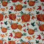 Pumpkin harvest print fabric detail