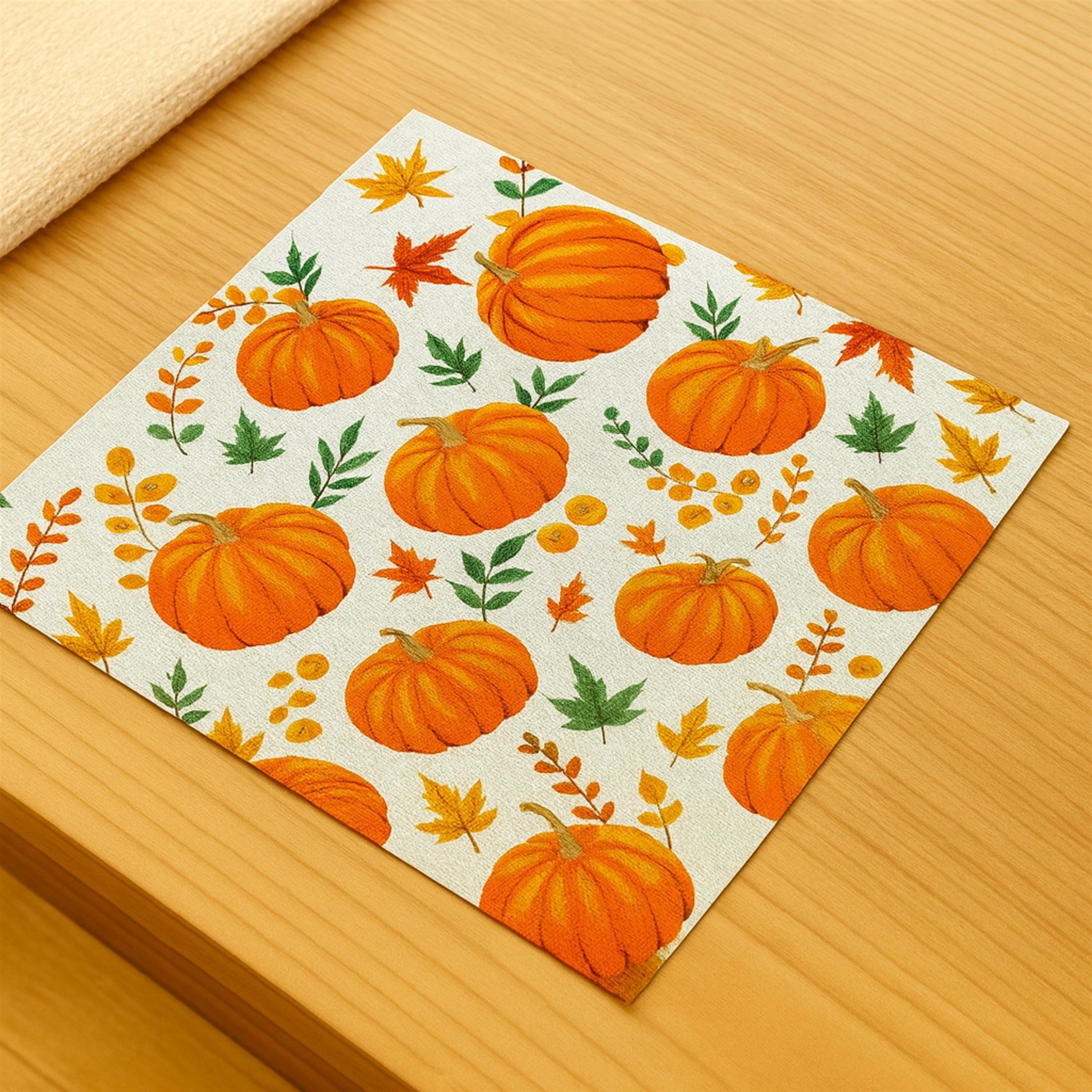 Square fall pumpkin placemat