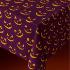 Purple Halloween tablecloth drape detail