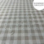 Gingham Cotton Tablecloth — Beige Check, 9 Colors, Custom Size