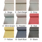 Gingham Cotton Tablecloth — Beige Check, 9 Colors, Custom Size