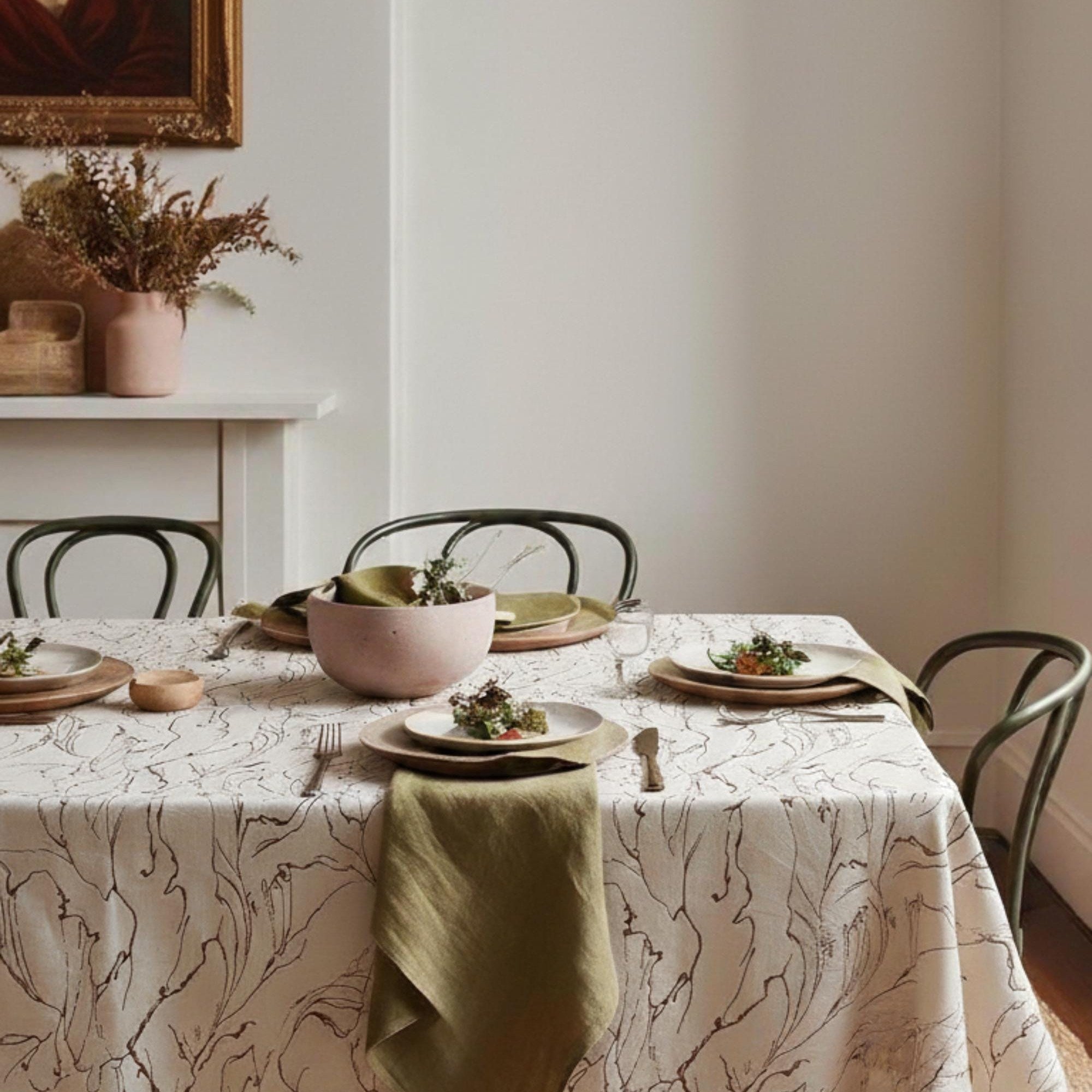 Velvet Tablecloth — Marble Swirl, 3 Colors, Custom Size