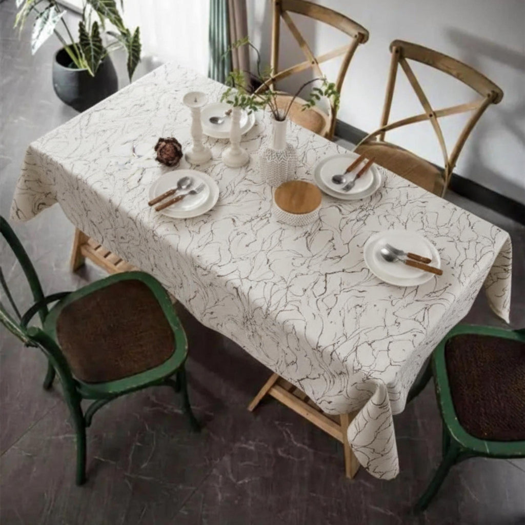 Velvet Tablecloth — Marble Swirl, 3 Colors, Custom Size