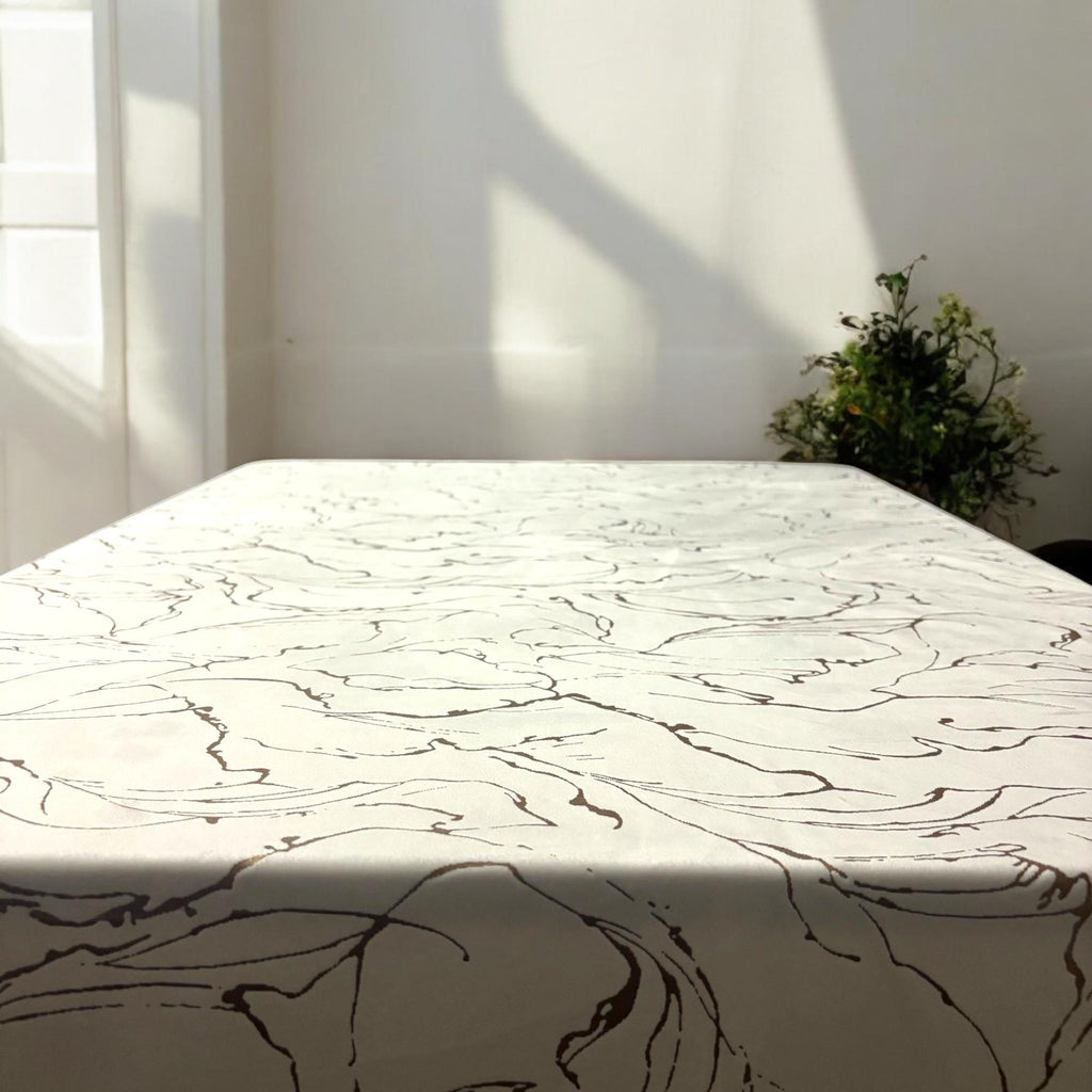 Velvet Tablecloth — Marble Swirl, 3 Colors, Custom Size