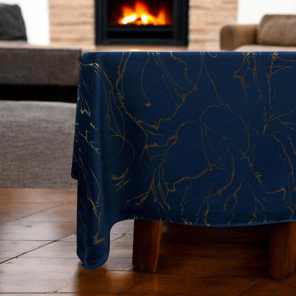 Velvet Tablecloth — Marble Swirl, 3 Colors, Custom Size