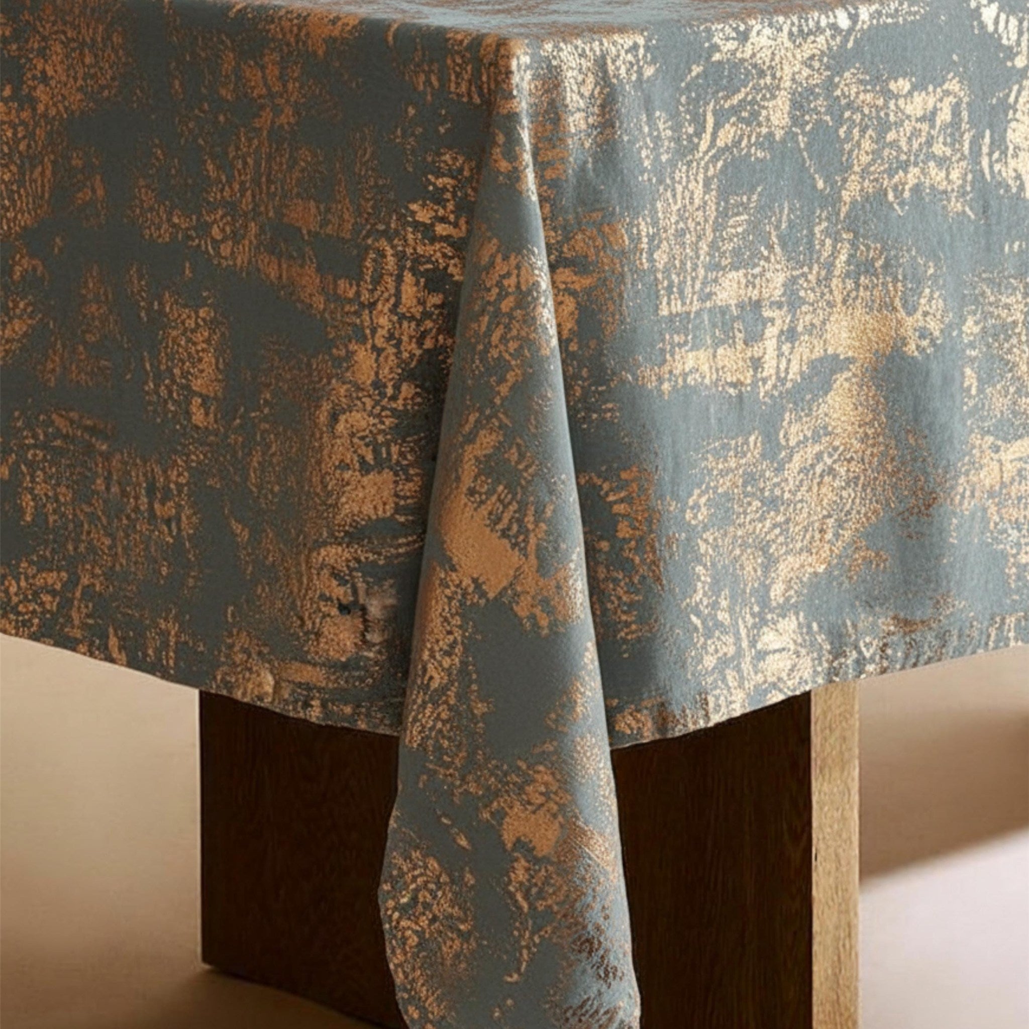 Velvet Tablecloth — Gray & Copper, 13 Colors, Custom Size