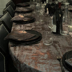 Velvet Tablecloth — Gray & Copper, 13 Colors, Custom Size