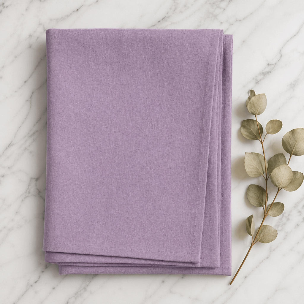 Cotton Linen Tablecloth — Lavender, 60 Colors, Custom Size