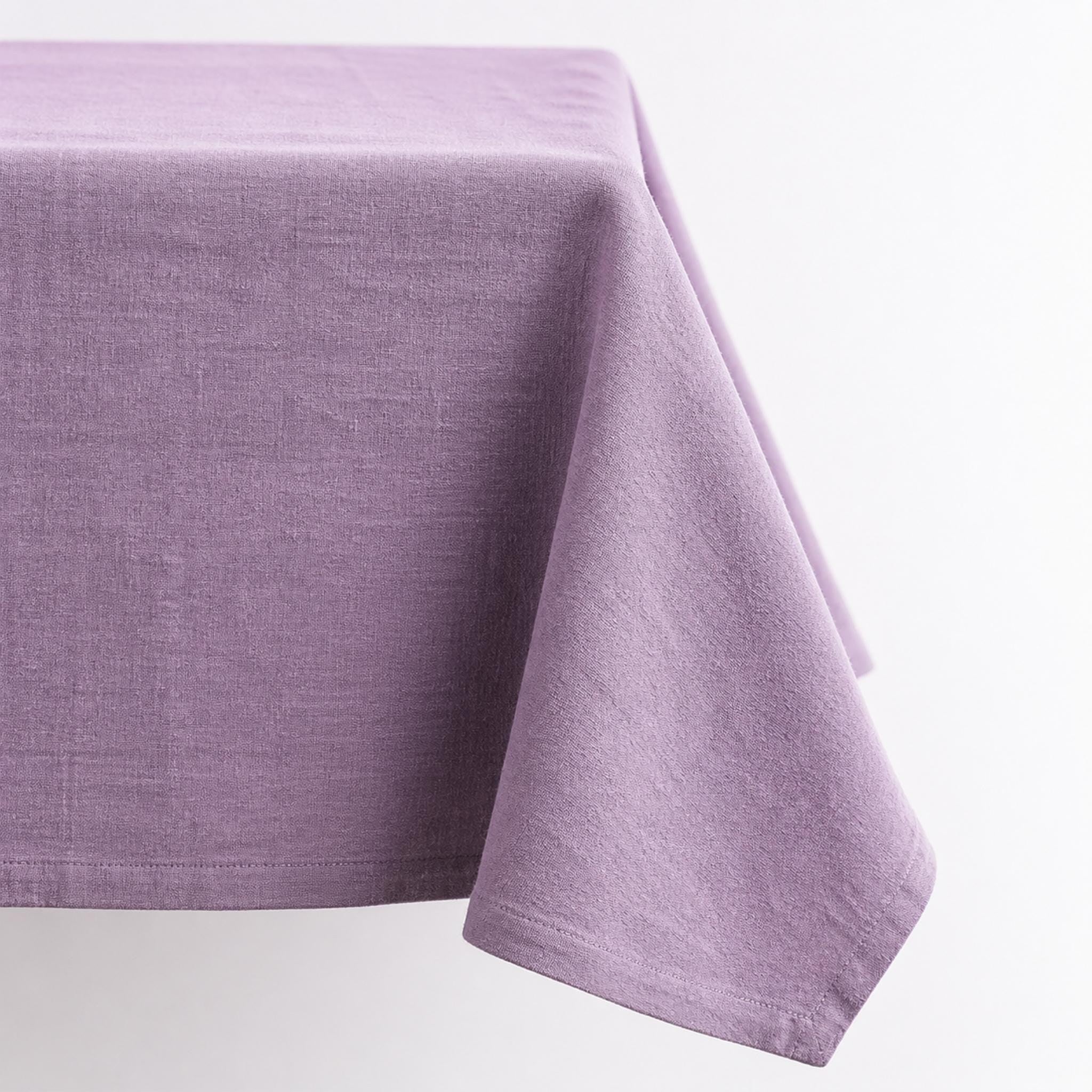 Cotton Linen Tablecloth — Lavender, 60 Colors, Custom Size