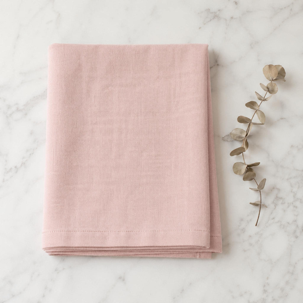 Cotton Linen Tablecloth — Powder Pink, 60 Colors, Custom Size