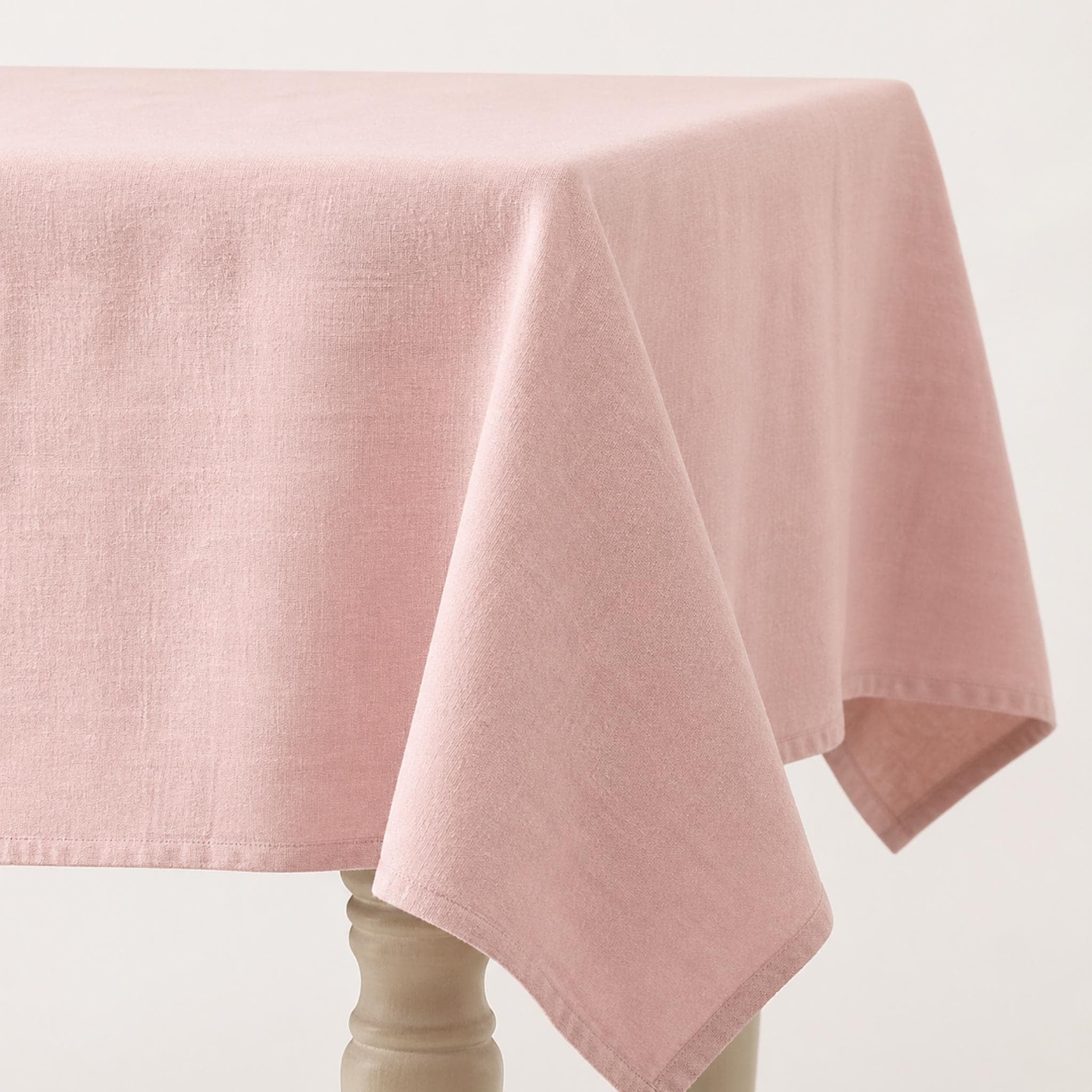Cotton Linen Tablecloth — Powder Pink, 60 Colors, Custom Size