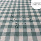 Gingham Cotton Tablecloth — Mint Green Check, 9 Colors, Custom Size