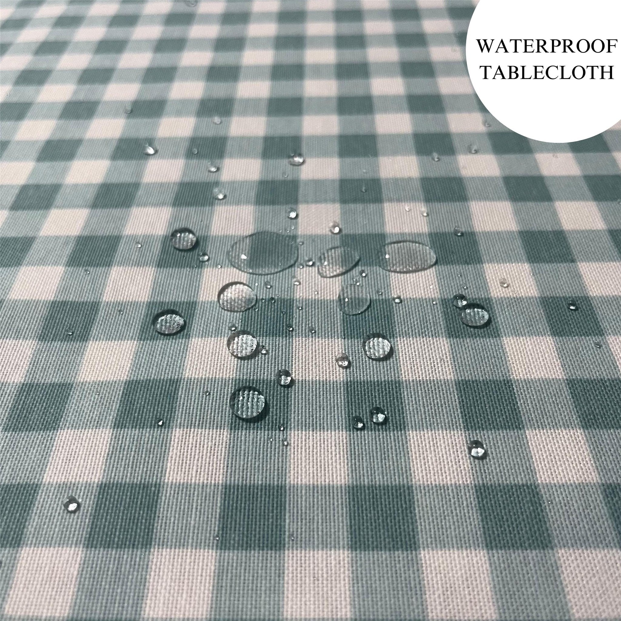 Gingham Cotton Tablecloth — Mint Green Check, 9 Colors, Custom Size