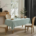 Gingham Cotton Tablecloth — Mint Green Check, 9 Colors, Custom Size