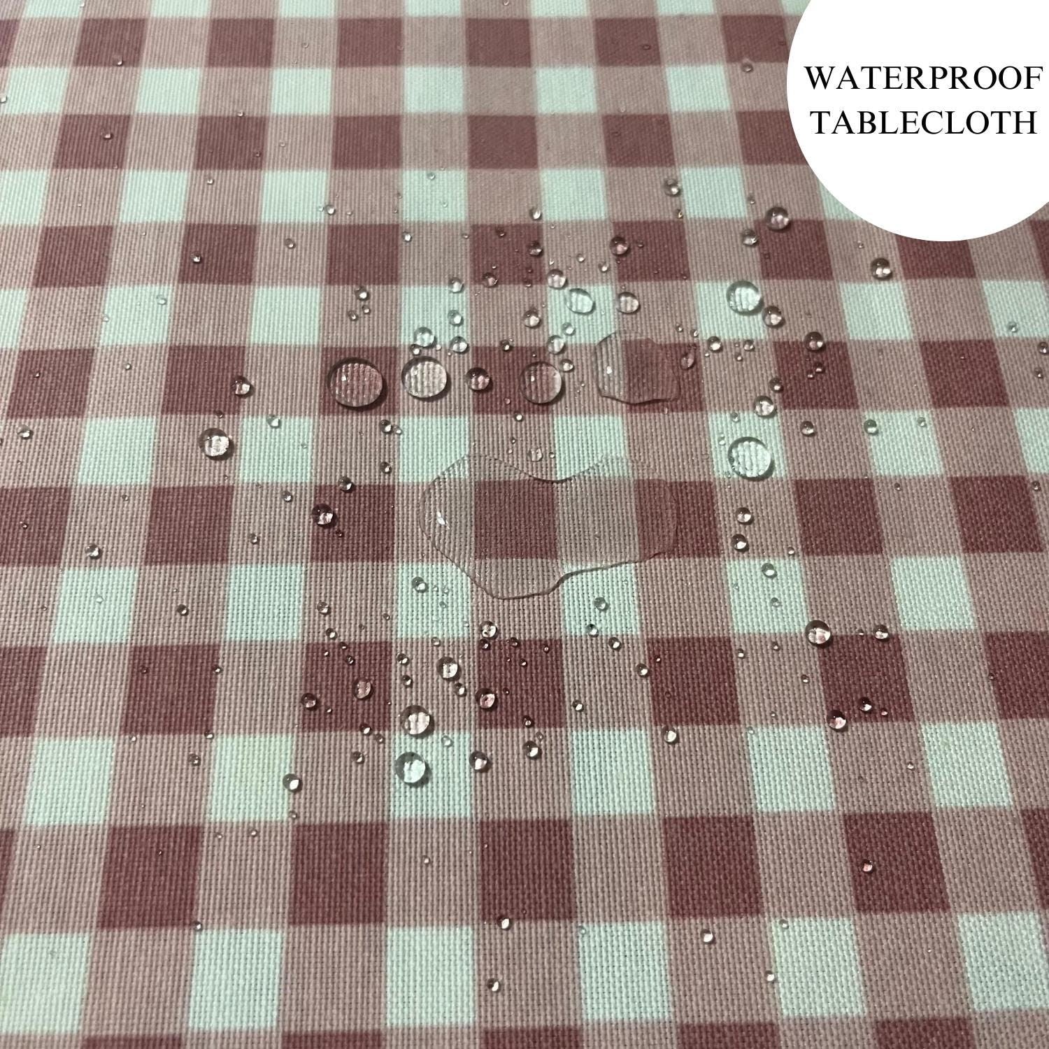 Gingham Cotton Tablecloth — Powder Check, 9 Colors, Custom Size