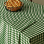 Gingham Cotton Tablecloth — Green Mini Check, 12 Colors, Custom Size