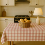 Gingham Cotton Tablecloth — Green Mini Check, 12 Colors, Custom Size