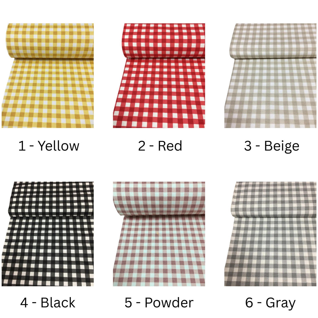 Gingham Cotton Tablecloth — Green Mini Check, 12 Colors, Custom Size