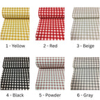 Gingham Cotton Tablecloth — Green Mini Check, 12 Colors, Custom Size