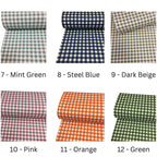 Gingham Cotton Tablecloth — Green Mini Check, 12 Colors, Custom Size