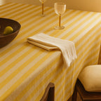 Striped Cotton Tablecloth — Yellow, 12 Colors, Custom Size