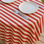 Striped Cotton Tablecloth — Red, 12 Colors, Custom Size