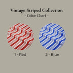 Vintage Striped Tablecloth — Red & Blue, Custom Size