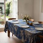 Velvet Tablecloth — Navy Blue & Copper, 13 Colors, Custom Size