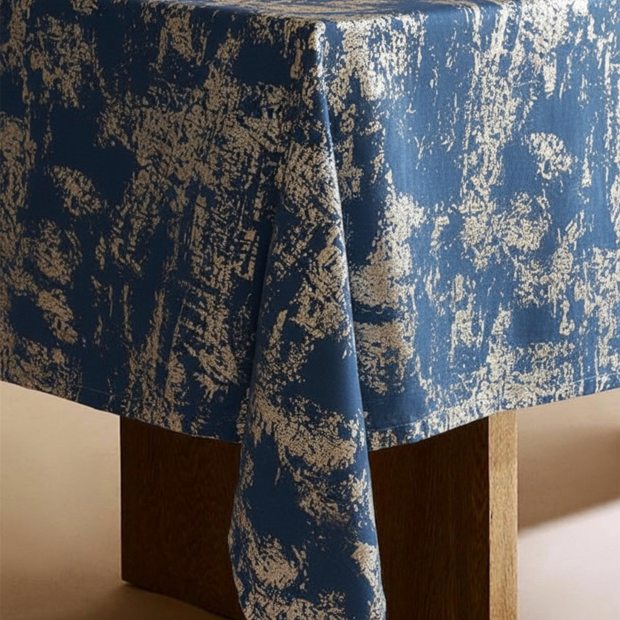 Velvet Tablecloth — Navy Blue & Copper, 13 Colors, Custom Size