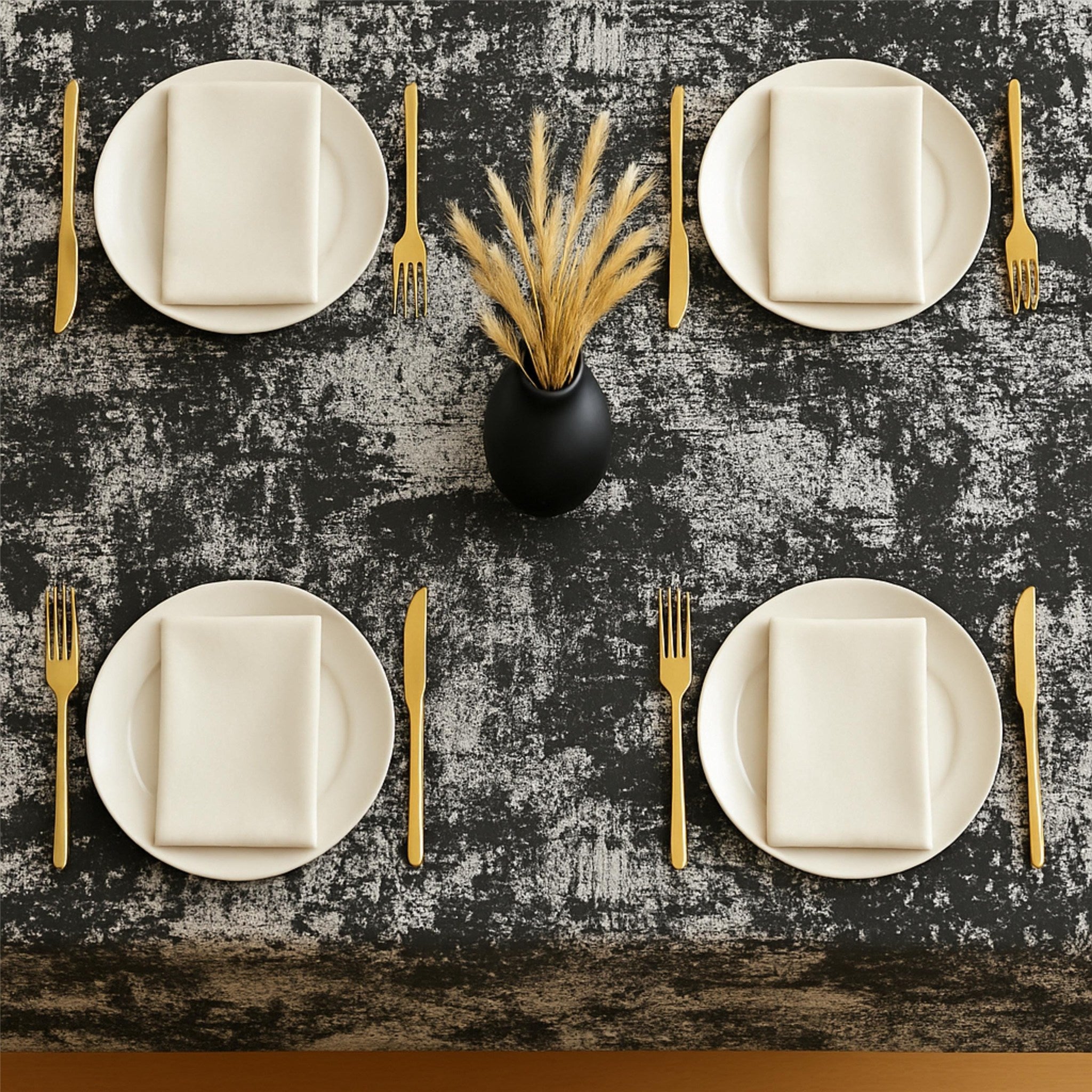 Velvet Tablecloth — Dark Gray & Copper, 13 Colors, Custom Size