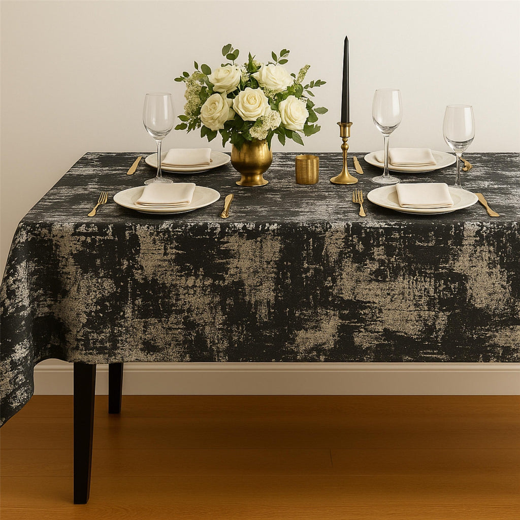 Velvet Tablecloth — Dark Gray & Copper, 13 Colors, Custom Size