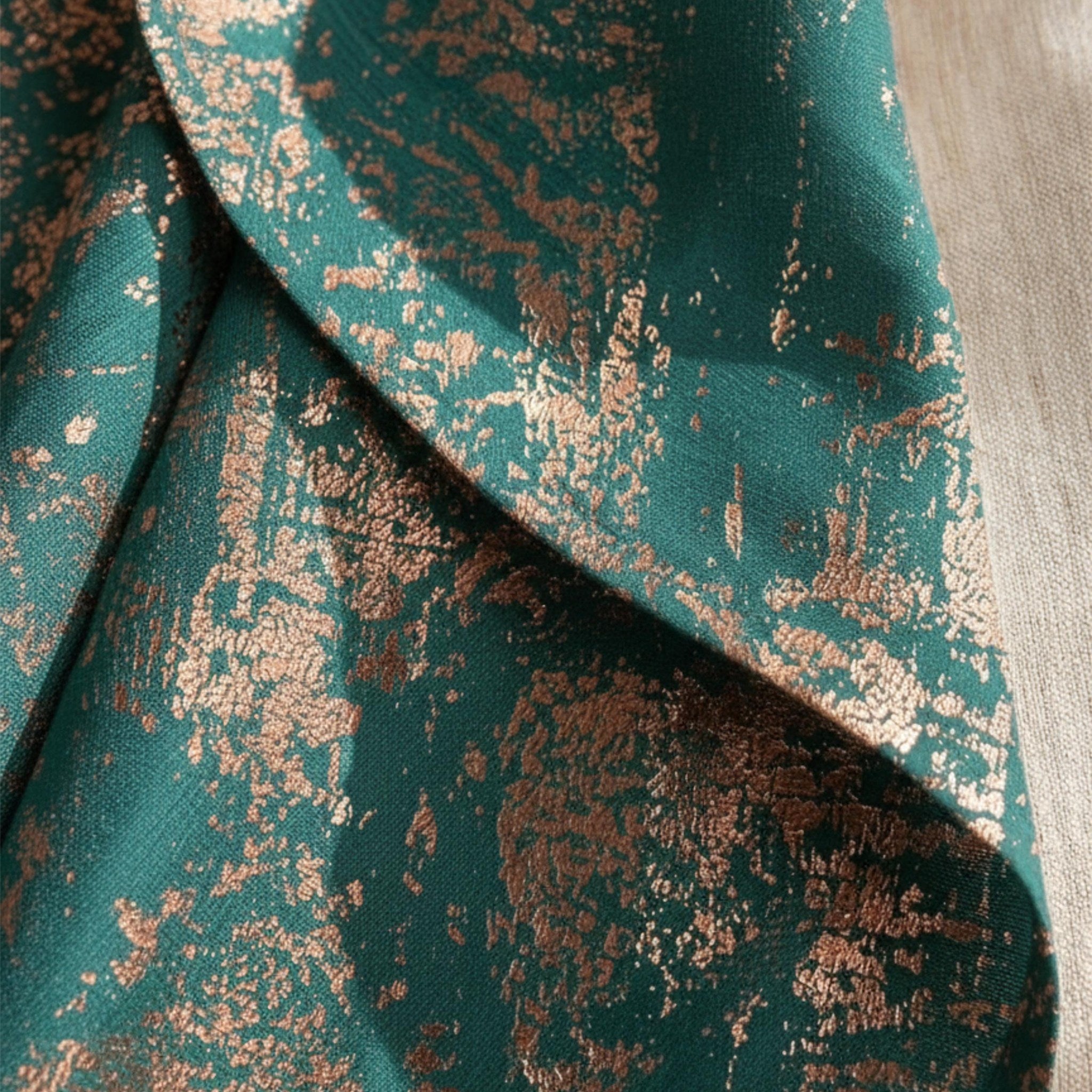 Velvet Tablecloth — Green & Copper, 13 Colors, Custom Size