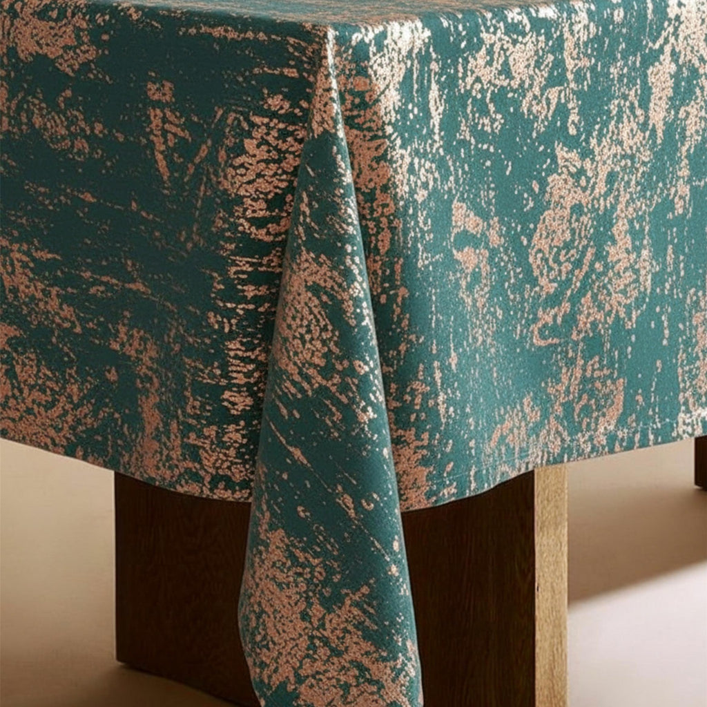Velvet Tablecloth — Green & Copper, 13 Colors, Custom Size