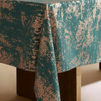 Velvet Tablecloth — Green & Copper, 13 Colors, Custom Size