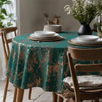 Velvet Tablecloth — Green & Copper, 13 Colors, Custom Size