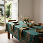 Velvet Tablecloth — Green & Copper, 13 Colors, Custom Size