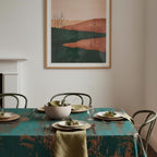 Velvet Tablecloth — Green & Copper, 13 Colors, Custom Size